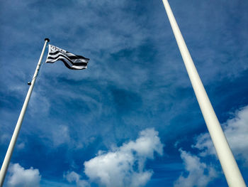 Low angle view of street light against sky