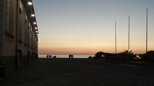 View of beach at sunset