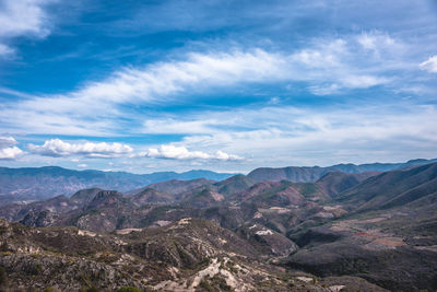 Scenic view on mountains against sky