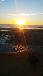 Scenic view of sea at sunset