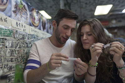 Happy young couple on a date