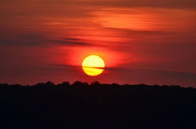 Silhouette landscape at sunset