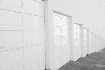 White door of building