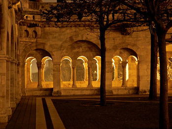 Illuminated corridor of building