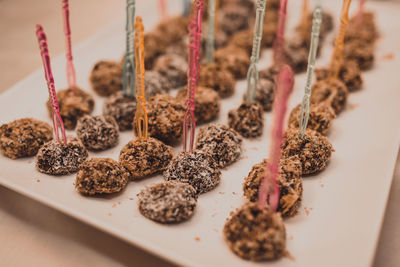 Close-up of food on table