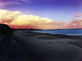 Scenic view of beach during sunset