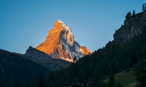 Scenic view of mountains against clear sky