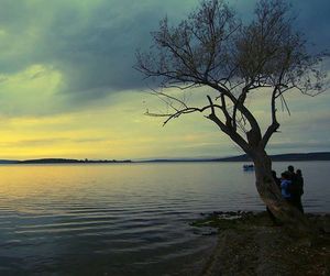 Scenic view of sea during sunset