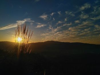 Scenic view of landscape against sky during sunset