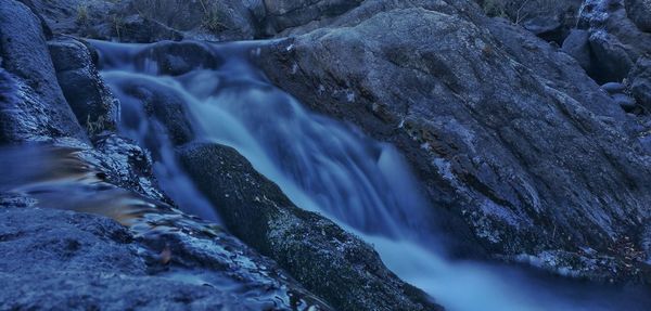 Scenic view of waterfall