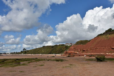 Scenic view of beach against sky
