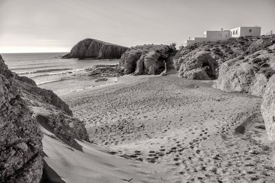 Scenic view of beach against sky