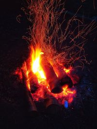 Blurred motion of fire at night