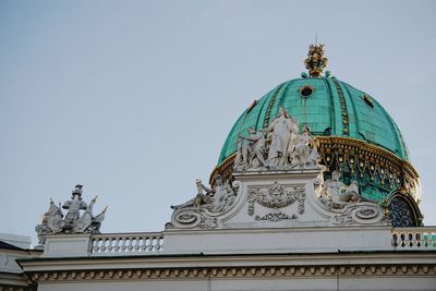 Low angle view of hofburg against clear sky