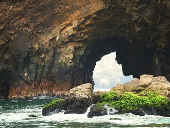 Rock formation in sea