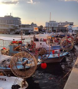 Boats in harbor