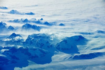 Scenic view of glacier against sky