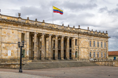 Low angle view of historic building against sky