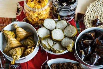 Traditional malay food and cookies during ramadan and eid mubarak. hari raya aidilfitri.