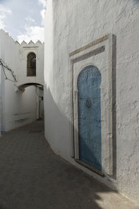 Closed door of building