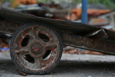 Close-up of rusty machine part