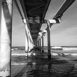 View of bridge over sea against sky