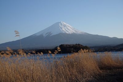 Scenic view of snowcapped mountain against sky