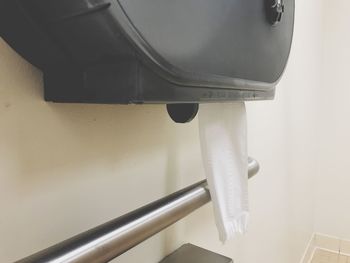 High angle view of faucet in bathroom