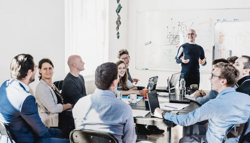 Business colleagues working at office