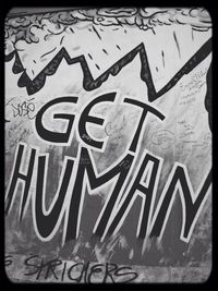 Close-up of text on wall