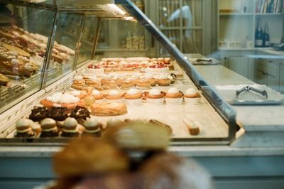 Desserts for sale in bakery