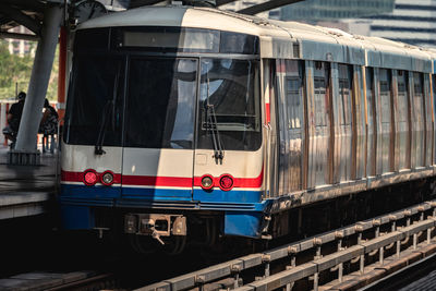 Train at railroad station platform