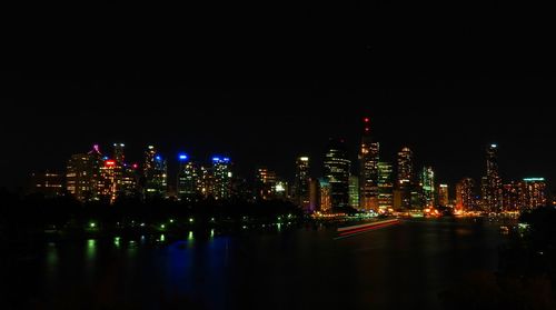 Illuminated city at night