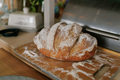 Close-up of food on table