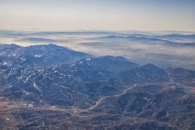 Aerial view of landscape against sky