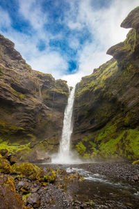 Scenic view of waterfall