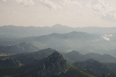 Mountain layers across the plateau in continental spain, cantabria