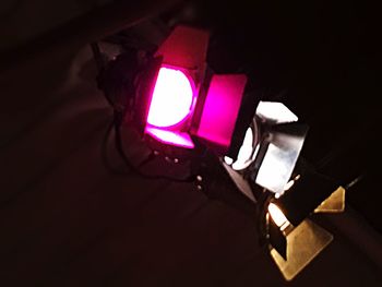 Close-up of illuminated electric lamp