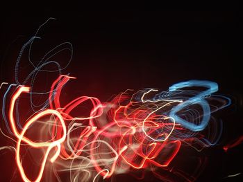 Light painting against black background