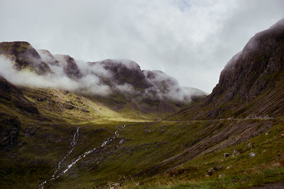 Scenic view of mountains against sky