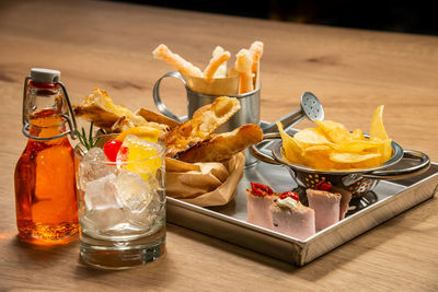 Close-up of food on table