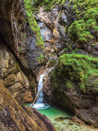 Scenic view of waterfall