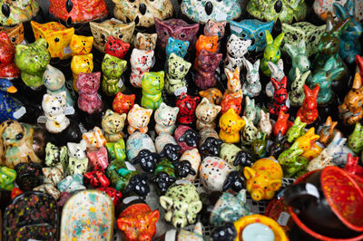 Full frame shot of multi colored vegetables for sale in market