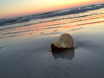 Scenic view of sea at sunset