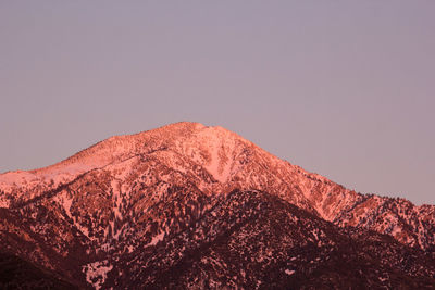 Low angle view of mountain against clear sky
