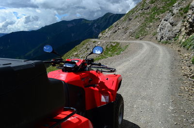 Car on road against mountains