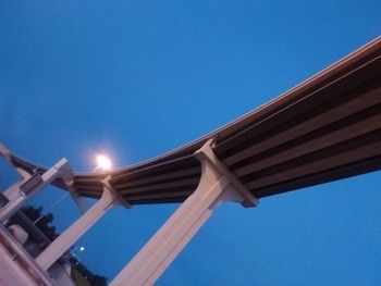 Low angle view of built structure against clear blue sky