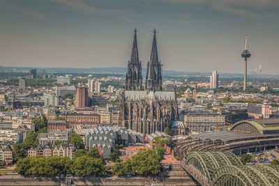 Aerial view of buildings in city