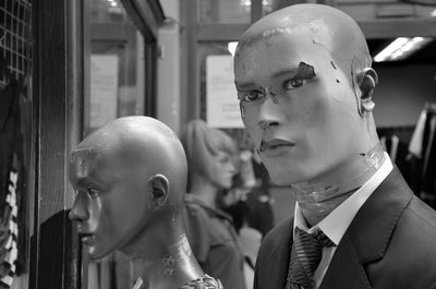 Close-up of mannequin in store