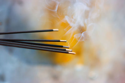 Close up of incense stick